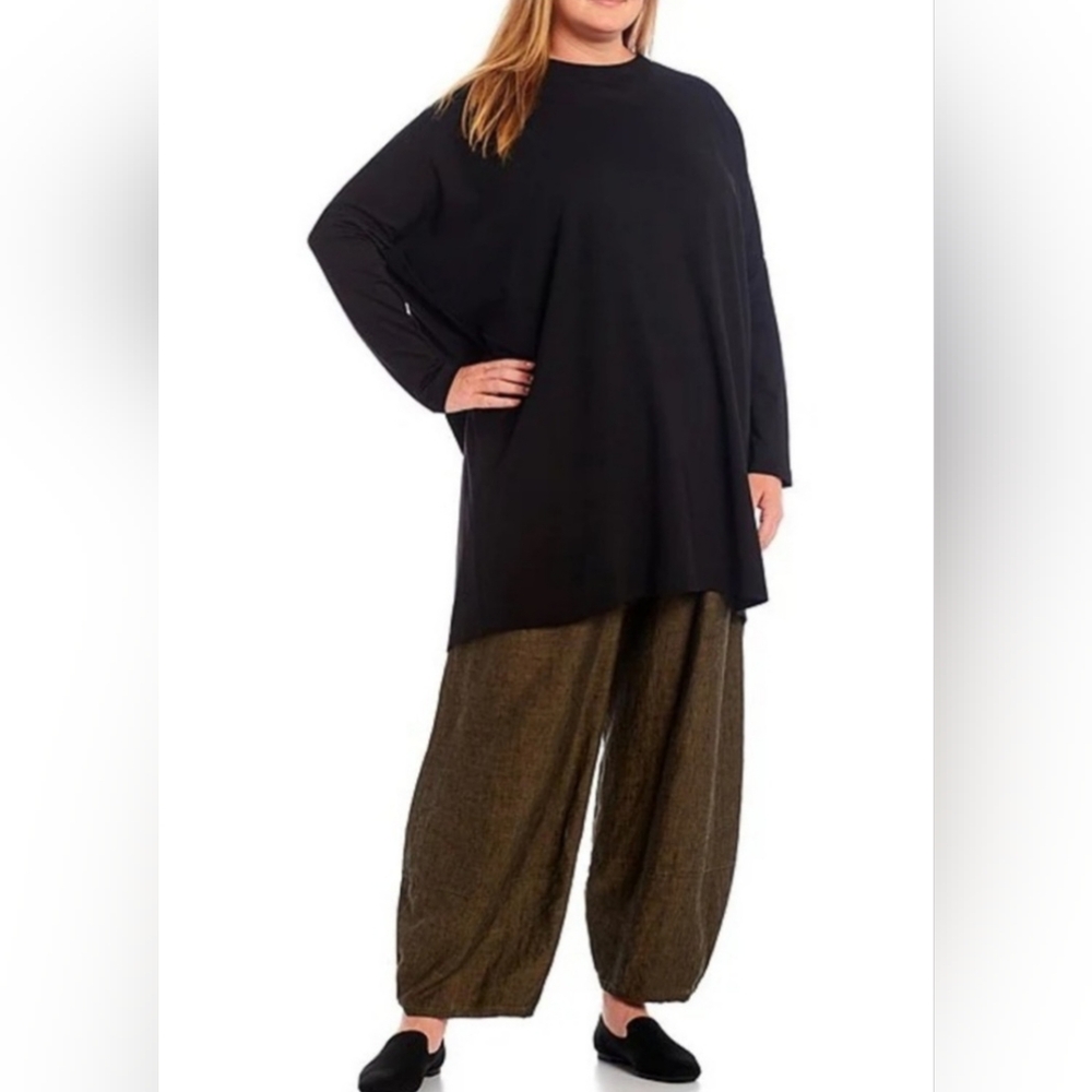 Bryn WALKER Damien Fall Tunic Dress Long Shirt BLACK X LARGE Versatile NEW $168